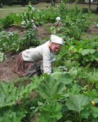 working in the gardens